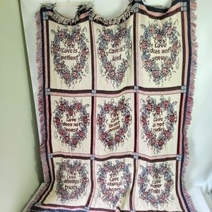 Home Interiors & Gifts Vintage  100% Cotton Tapestry Blanket